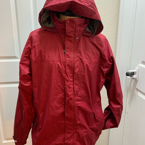 Vintage LL Bean Women's Sz XL Gore-Tex Rain Jacket maroon W/ Hood - Picture 2 of 16